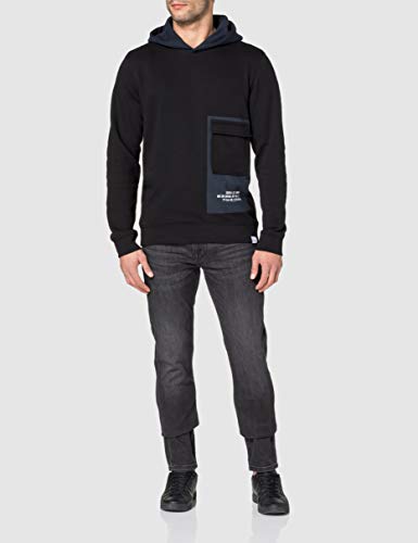 Only & Sons Onsking Life Reg Sweat Hoodie Sudadera con Capucha, Negro, M para Hombre