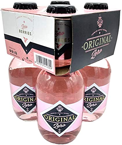 ORIGINAL Berries Premium Tonic Water 20cl- Agua Tónica rosa sabor a frambuesa - Pack de 4 unidades