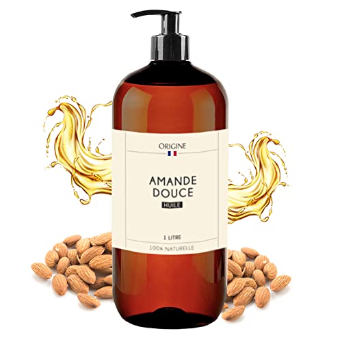 Origine - Aceite de Almendras Dulces 1 Litro - 100% Natural Piel Cabello - Marca Francesa - Masaje Corporal Estrías…