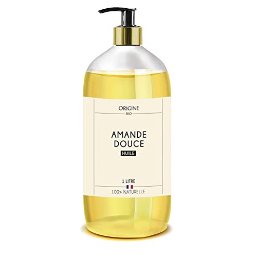 Origine - Aceite de Almendras Dulces 1 Litro - 100% Natural Piel Cabello - Marca Francesa - Masaje Corporal Estrías…