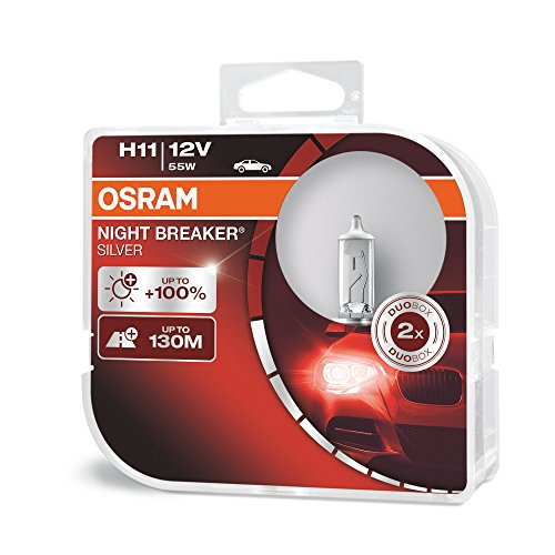 OSRAM 1 H11 B 55W 12V, NIGHT BREAKER SILVER, Duo Box (2 lámparas), Set de 2