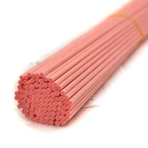 Ougual-100 piezas Varillas de repuesto Aroma, Aceite esencial Fibra Varillas para difusor para fragancias caseras (20cm*3mm, Rosado)