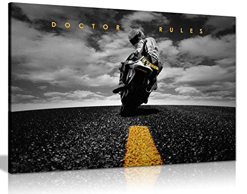 Panther Print, Lienzo decorativo para motocicleta, impresión de calidad para decoración de bicicletas, cueva y dormitorio, lienzo grande, impresión artística Valentino Rossi Yamaha MotoGP, impresión para ocasiones especiales (30 x 20 pulgadas)