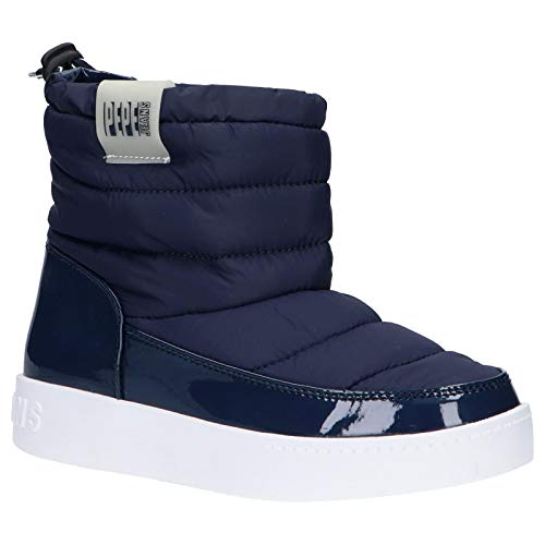 Pepe Jeans London Brixton Girl Nylon, Botas de Nieve Niñas, Azul (Navy 595), 35 EU