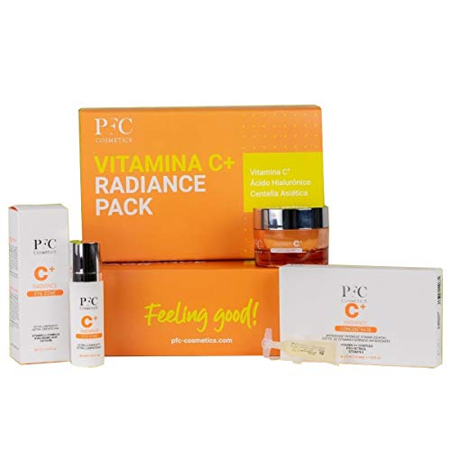 PFC Cosmetics - Pack Vitamin C+ Radiance 3 unidades - Tratamiento para Recuperar la Luz de tu Piel - Incluye Crema Facial Radiance C+, Contorno de Ojos Radiance C+ Eye Zone y Radiance C+ Concentrate