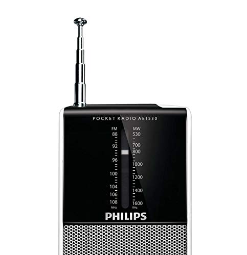 Philips AE1530/00 Radio portátil tamaño bolsillo (negro con plateado)