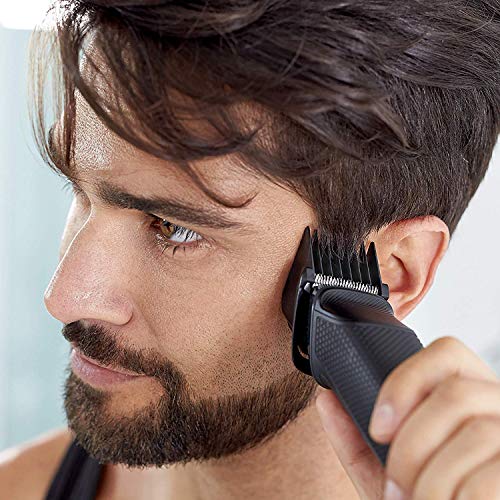 Philips MG5720/18 Recortadora 9 en 1 Maquina recortadora de barba y Cortapelos para hombre cara y cabeza, accesorios para nariz y orejas, 80 minutos de autonomía, Negro