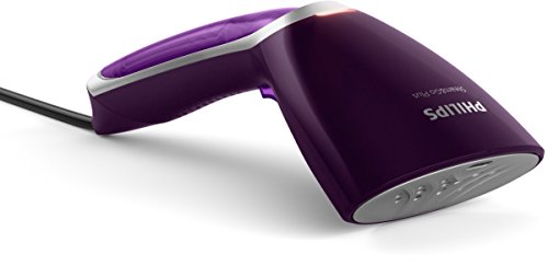 Philips Steam&Go Plancha Vertical Manual GC363/30 Cepillo Vapor de Mano de 1200 W, Elimina Arrugas, Olores y Desinfecta, Deposito de Agua Extraible, Color Morado