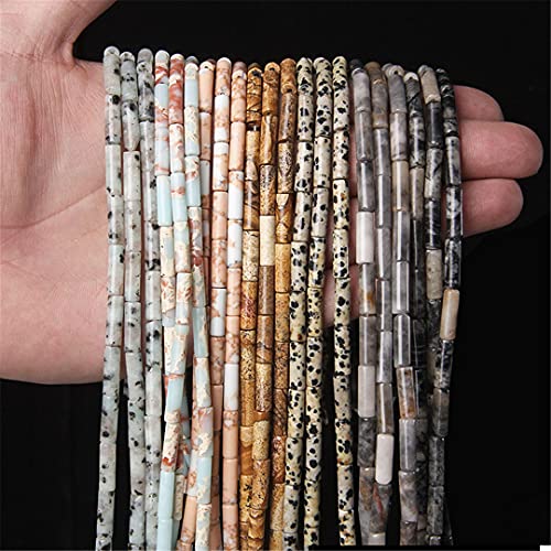 Piedra natural cilindro forma emperador ágatas lapislázuli piedra perlas jaspes grano para hacer joyas encanto DIY pulsera collar naranja imperial