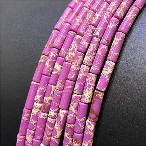 Piedra natural cilindro forma emperador ágatas lapislázuli piedra perlas jaspes grano para hacer joyas encanto DIY pulsera collar naranja imperial