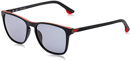 Police Lapis Gafas, bacl Matt-Red Matt, 55 Unisex Adulto