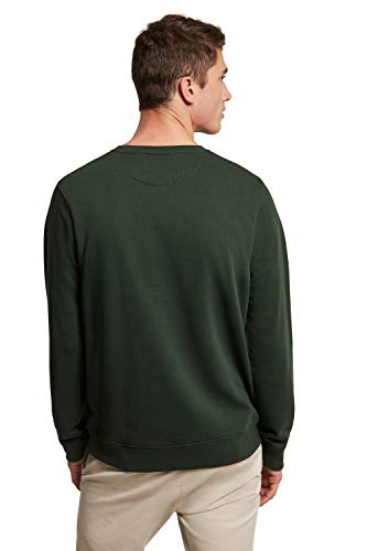 POLO CLUB Sudadera Orgánica Verde Bosque con Cuello Redondo para Hombre