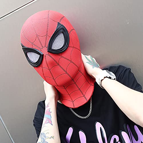 PRETAY Peter Parker Spider-Man Máscara, Accesorios Cabeza Halloween Que Cubre La Cabeza,Disfraz De Película,Mask-Adults,Casco Los Vengadores Capucha Carnaval Tocado Rendimiento