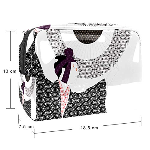 PVC Neceser de Viaje para Maquillaje Samurai Organizador Grande para Mujeres y niñas 7.3x3x5.1 Inch