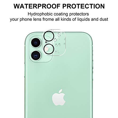 QULLOO Cámara Trasera Lente para iPhone 11, Protector Cámara [Alta definición] [9H de Dureza] Cristal Templado para iPhone 11