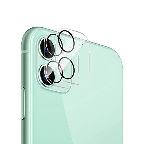 QULLOO Cámara Trasera Lente para iPhone 11, Protector Cámara [Alta definición] [9H de Dureza] Cristal Templado para iPhone 11