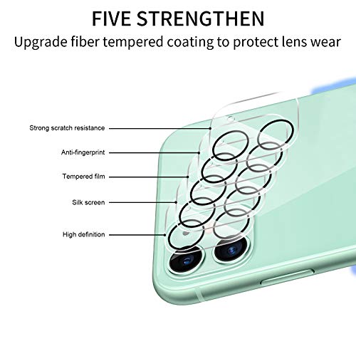 QULLOO Cámara Trasera Lente para iPhone 11, Protector Cámara [Alta definición] [9H de Dureza] Cristal Templado para iPhone 11