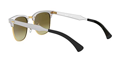 Ray-Ban Clubmaster Aluminum Gafas de Sol, Brusched Silver, 51 Unisex-Adulto