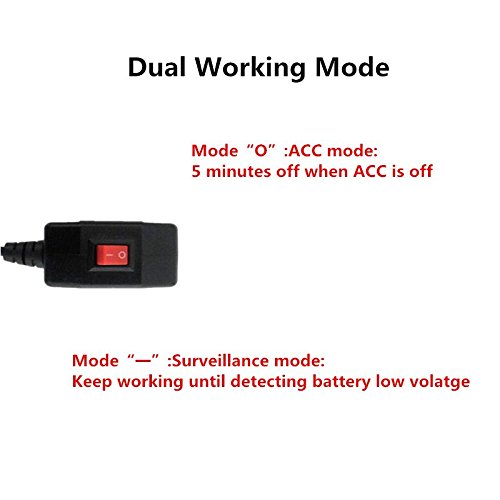 REARMASTER Cable de Carga para cámara de Coche Dashcam, Interruptor Incorporado, 24 Horas Modo de Vigilancia y Modo de Acc, Conexión OBD