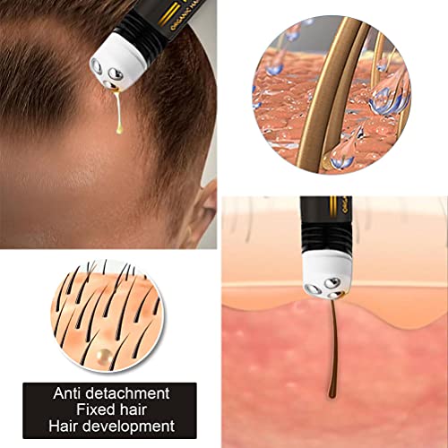 Regrowth Organic Hair Serum Roller, Triple Roll-On Massager Hair Growth Essence, Biotin Hair Growth Serum, ​Anti Lose Hair Care ​for Men and Women of All Hair Types, 20