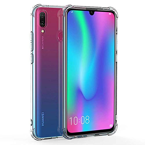 REY Funda Anti-Shock Gel Transparente para Huawei P Smart 2019 - Honor 10 Lite, Ultra Fina 0,33mm, Esquinas Reforzadas, Silicona TPU de Alta Resistencia y Flexibilidad