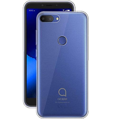 REY - Funda Carcasa Gel Transparente para ALCATEL 1S 2019, Ultra Fina 0,33mm, Silicona TPU de Alta Resistencia y Flexibilidad