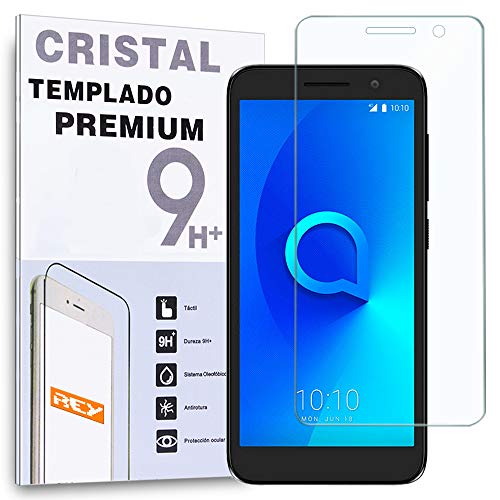 REY Protector de Pantalla para ALCATEL 1 2019, Cristal Vidrio Templado Premium