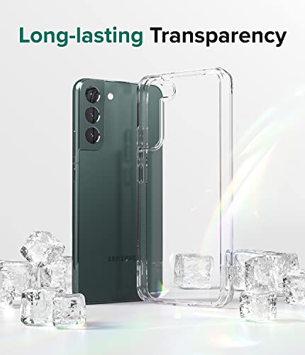 Ringke Fusion Compatible con Funda Samsung Galaxy S22 5G (2022), Carcasa Queda como un Guante, Case Transparente con Agujeros para Cuerda - Clear