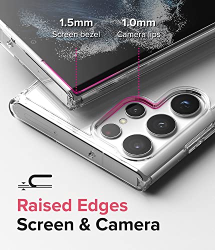 Ringke Fusion Compatible con Funda Samsung Galaxy S22 Ultra 5G (2022), Carcasa Queda como un Guante, Case Transparente con Agujeros para Cuerda - Clear