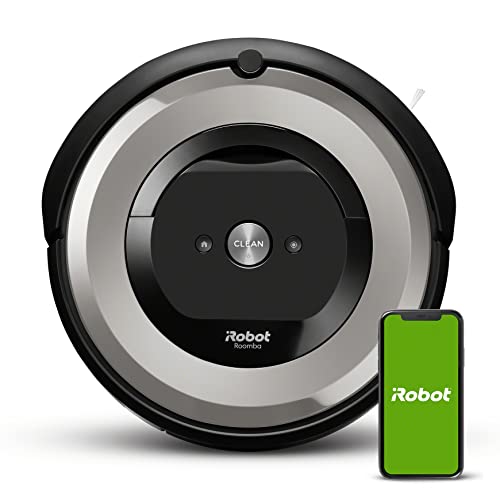 Robot aspirador con conexión Wi-Fi iRobot Roomba e5154 con dos cepillos de goma multisuperficie - Ideal para mascotas - Sugerencias personalizadas - Compatible con asistente de voz - Depósito lavable