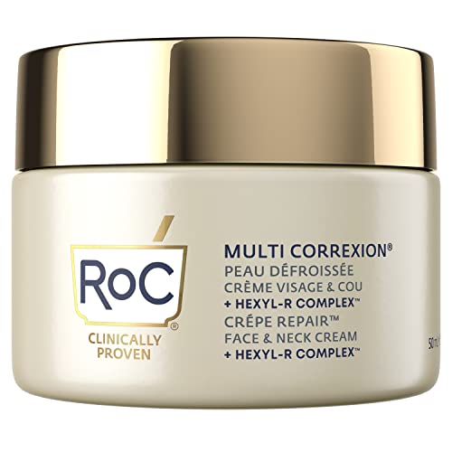 RoC Multi Correxion Crepe Repair Hidratante Facial - Antiarrugas y Antienvejecimiento - Para Pieles Encrespadas, Deshidratadas y Debilitadas - Con Complejo Hexyl-R y Extractos Hidratantes - 50 ml