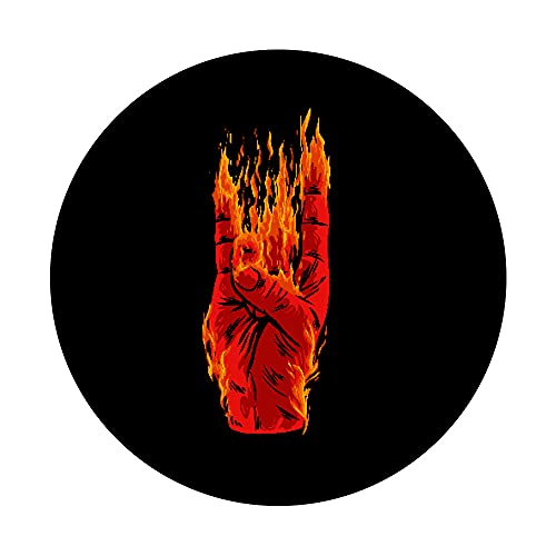 Rock On Fire Zombie Mano Muerte Halloween Horror Monster PopSockets PopGrip Intercambiable