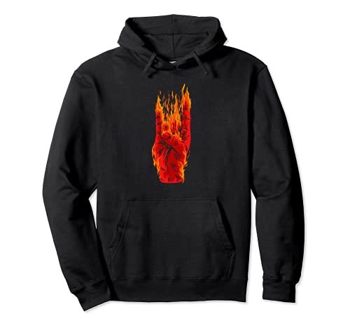 Rock On Fire Zombie Mano Muerte Halloween Horror Monster Sudadera con Capucha