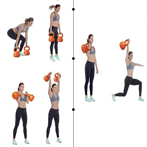 RPOLY Pesa Rusa Kettlebell, Fitness Kettlebell Todos los Equipos de Acero Kettlebell El último Entrenamiento de Pesas Rusas para Bajar de Peso 22 Libras,Orange_10kg