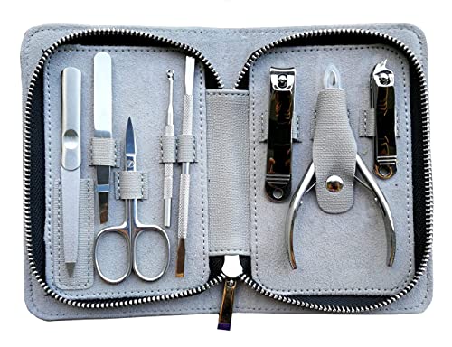 Rui Smiths Kit de Manicura de 8 Piezas de Acero Inoxidable Para el Hogar y el Salón de Belleza con Pinza de Precisión Profesional para Cutículas y Empujador de Metal Estilo nº 105