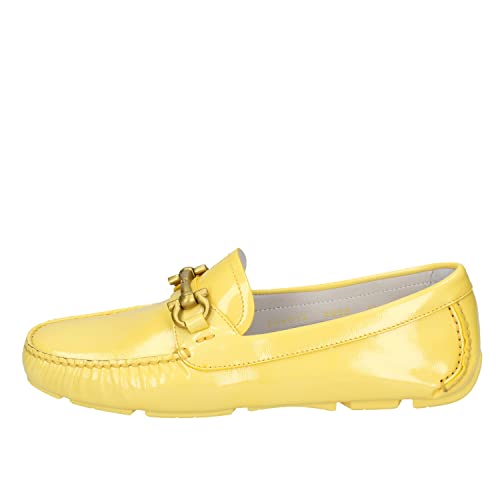 SALVATORE FERRAGAMO Mocasines Mujer Charol Amarillo 37 EU