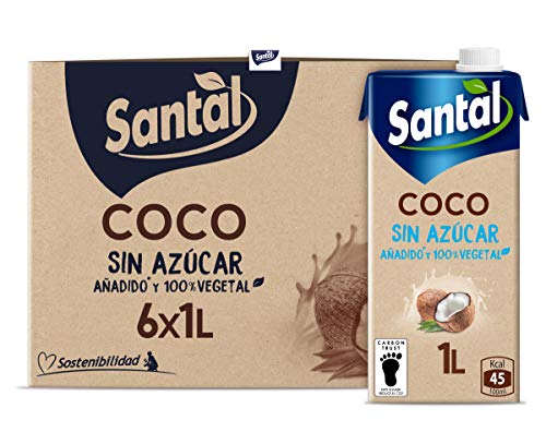 Santal Bebida Vegetal Coco, Sin Azúcar Añadido, 6 x 1L