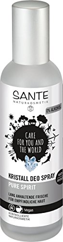 Sante Natural cosmético Cristal Desodorante Spray, reduce sudor producción, Mild & hautverträglich, sin alcohol, Vegano), 100 ml