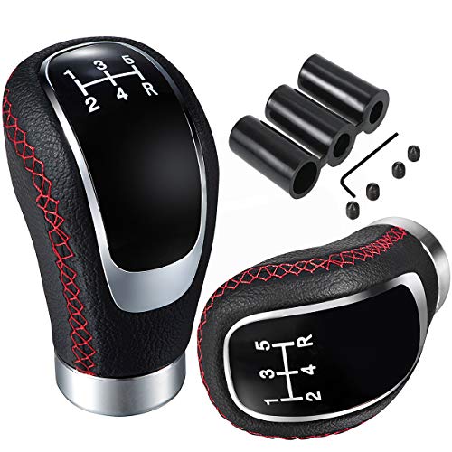 Semoss Tuning Coche Interior Pomo de Palanca de Cambios Marchas Universal 5 Velocidades con 3 Adaptadores