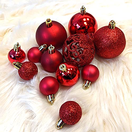 Set de 50 Bolas de Navidad Ø3/4/6cm plástico Rojo Adornos del árbol de Navidad decoración navideña decoración para el Abeto