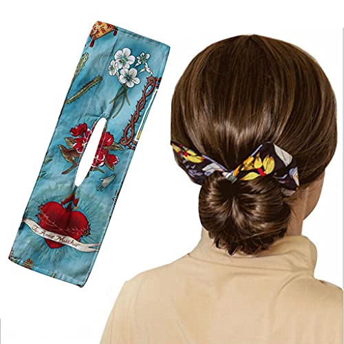 Sharplace Hermosa Bollo para El Cabello, Moda Bandas para El Cabello Mujeres Verano Alambre de Nudo Diadema Impresión Horquilla, Clip Multicolor Clase Clip Fren - a