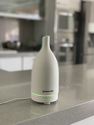 Shernax Difusor Humidificador de niebla perfumada cerámica aromaterapia ultrasónico purificador de aire que permite el uso de aceites esenciales