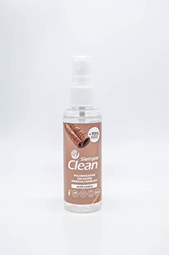 SiempreClean | Solución Hidroalcohólica Con Pulverizador | Solución Higienizante Suave Con La Piel | 73% De Alcohol Etílico |, 60 Ml, Perfume Canela