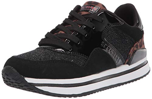 Skechers womens Skecher Street Women's St.racer - Roaring Racer Sneaker, Black/Leopard, 7.5 US