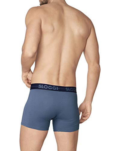 Sloggi Men Go Short C3p Braguita , Multicolor (Blue Dark Combination M008) , Large (Talla del fabricante: 6) (Pack de 3) para Hombre