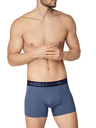 Sloggi Men Go Short C3p Braguita , Multicolor (Blue Dark Combination M008) , Large (Talla del fabricante: 6) (Pack de 3) para Hombre