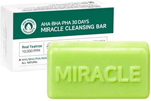 Some By Mi - AHA BHA PHA 30 Days Miracle Cleansing Bar, Pastilla de Jabón Antiacné, 106gr