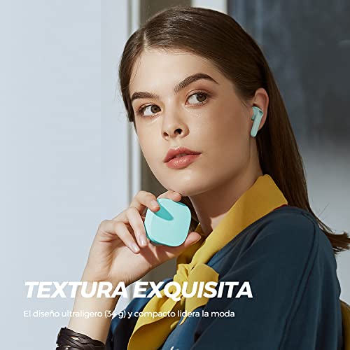 SoundPEATS Auriculares Bluetooth, TrueAir2 Auriculares internos inalámbricos con 4 micrófonos, Bluetooth 5.2 TrueWireless Mirroring, Reducción de Ruido CVC 8.0, Verde