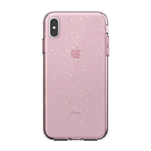 Speck Presidio Clear with Glitter - Case for iPhone XS MAX (Gold Glitter/Bella Pink)