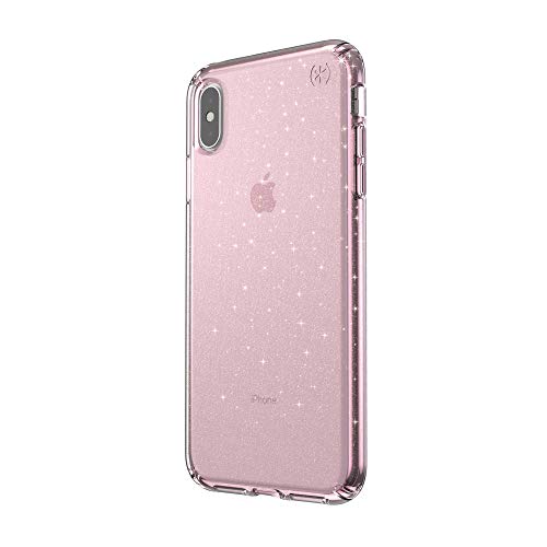 Speck Presidio Clear with Glitter - Case for iPhone XS MAX (Gold Glitter/Bella Pink)